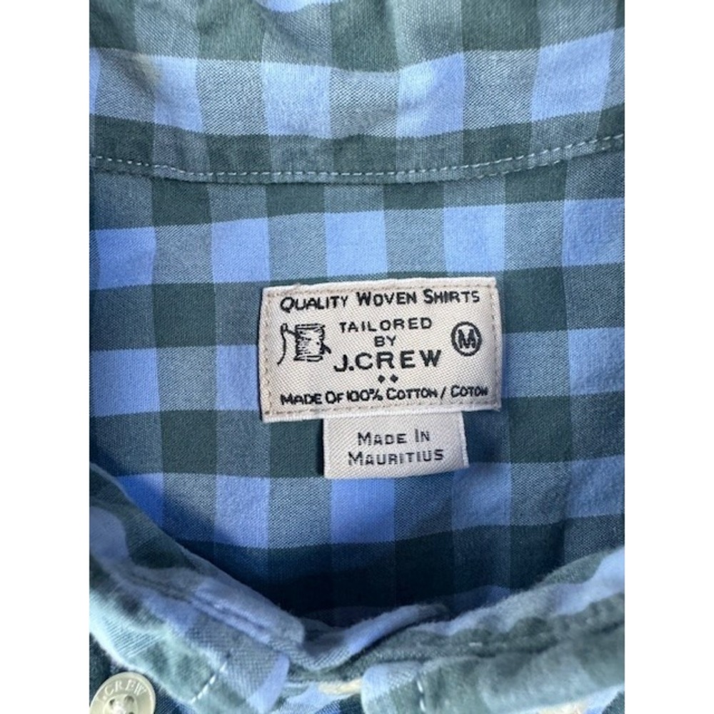 J Crew Quality Woven Shirts Mens MED Gingham Checkered Plaid Button Long Sleeve - Picture 4 of 9